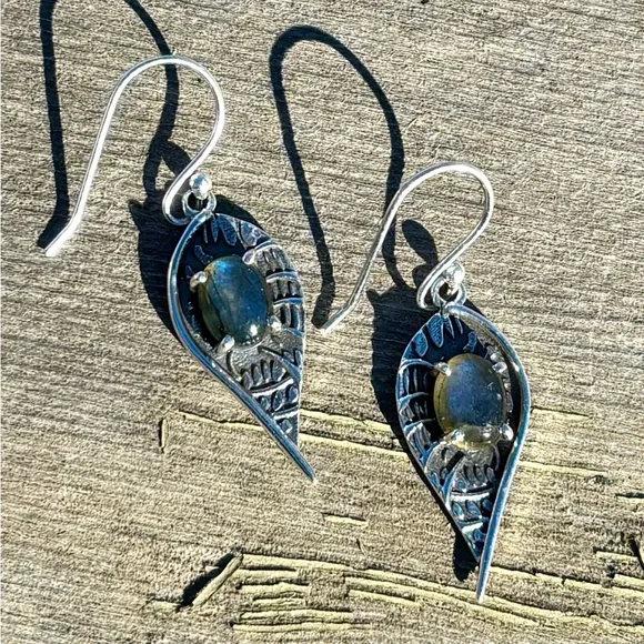 NEW! Labradorite Earrings - Picture 12 of 14